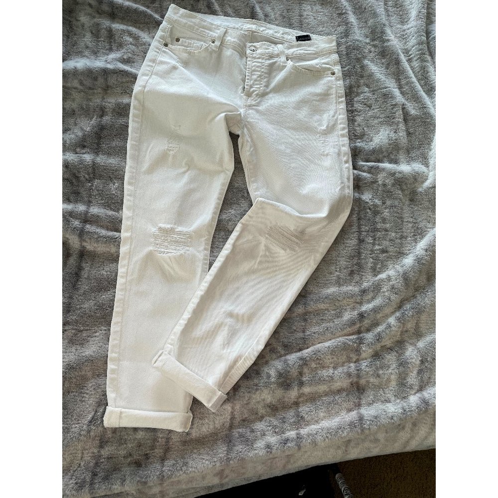 7 For All Mankind Josafina White Destroyed Jeans - size 27